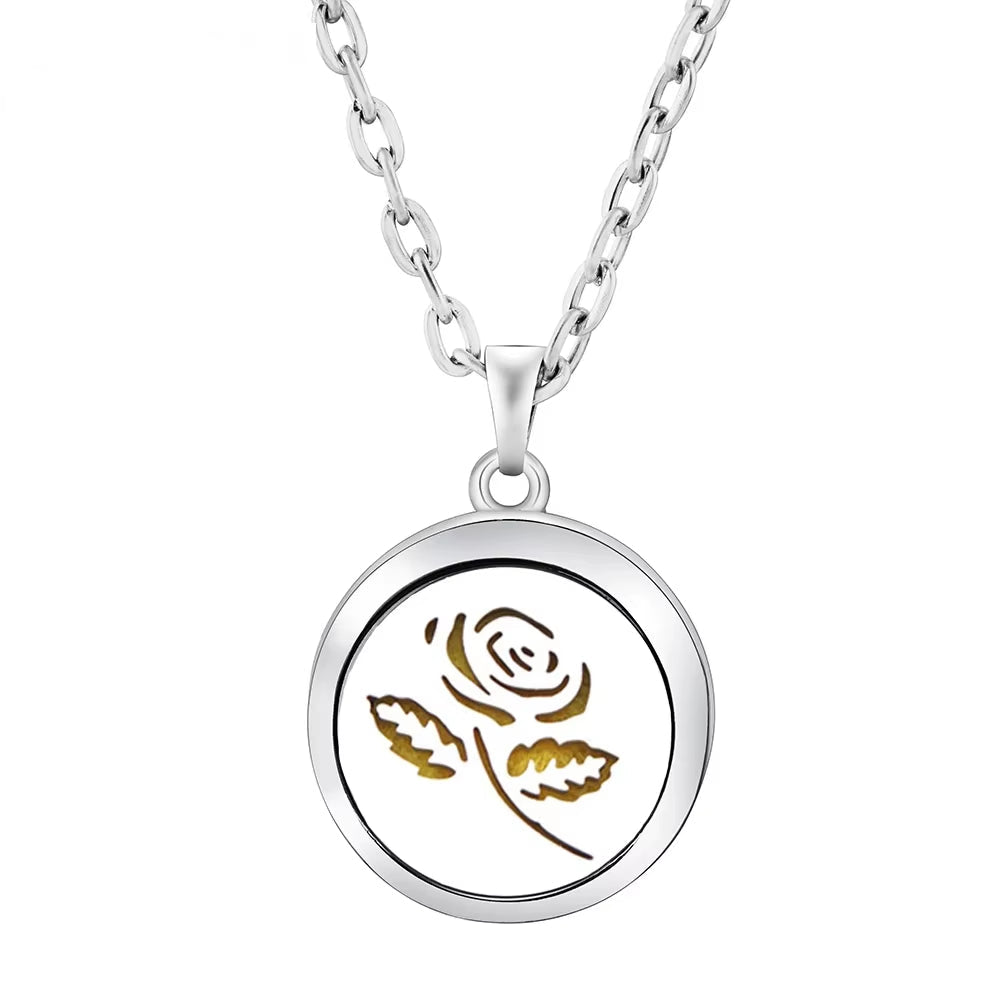 Heart-Shaped Aromatherapy Essential Oil Diffuser Necklace Stainless Steel High Quality Dragonfly Perfume Lockets Pendant Jewelry
