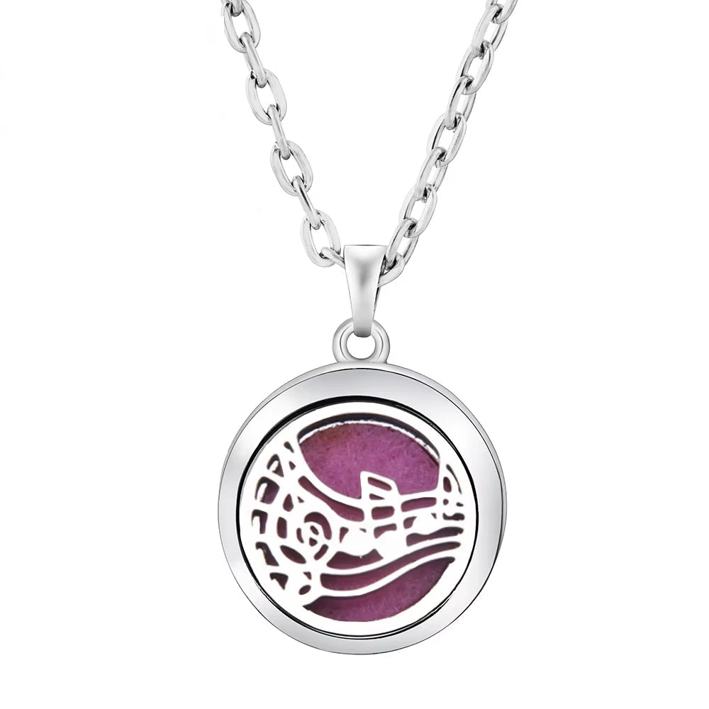 Heart-Shaped Aromatherapy Essential Oil Diffuser Necklace Stainless Steel High Quality Dragonfly Perfume Lockets Pendant Jewelry