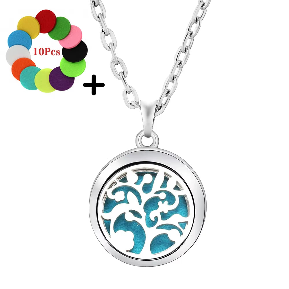 Heart-Shaped Aromatherapy Essential Oil Diffuser Necklace Stainless Steel High Quality Dragonfly Perfume Lockets Pendant Jewelry