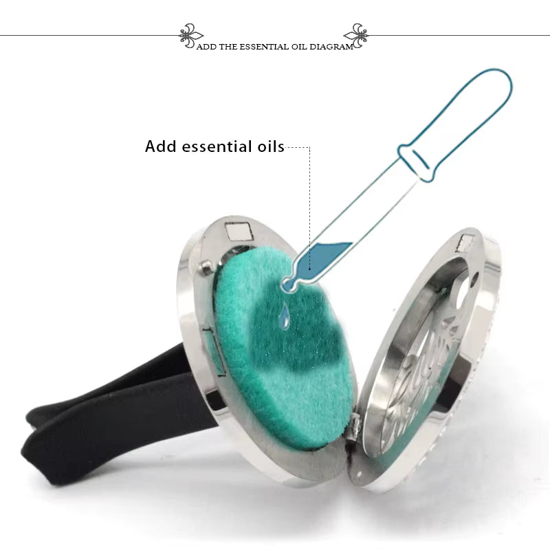 New Tree of Life Car Aromatherapy Diffuser Stainless Steel Air Vent Freshener Car Essential Oil Diffuser Perfume Lockets Jewelry