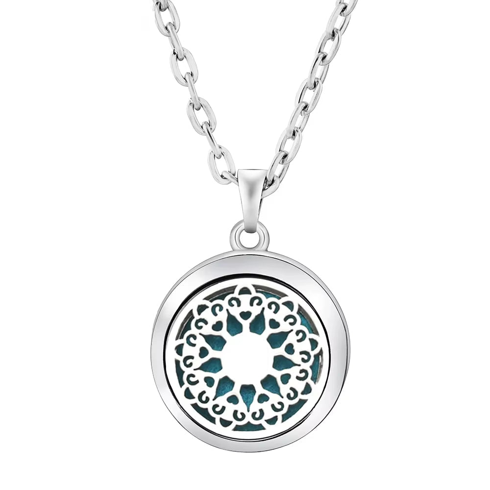 Heart-Shaped Aromatherapy Essential Oil Diffuser Necklace Stainless Steel High Quality Dragonfly Perfume Lockets Pendant Jewelry