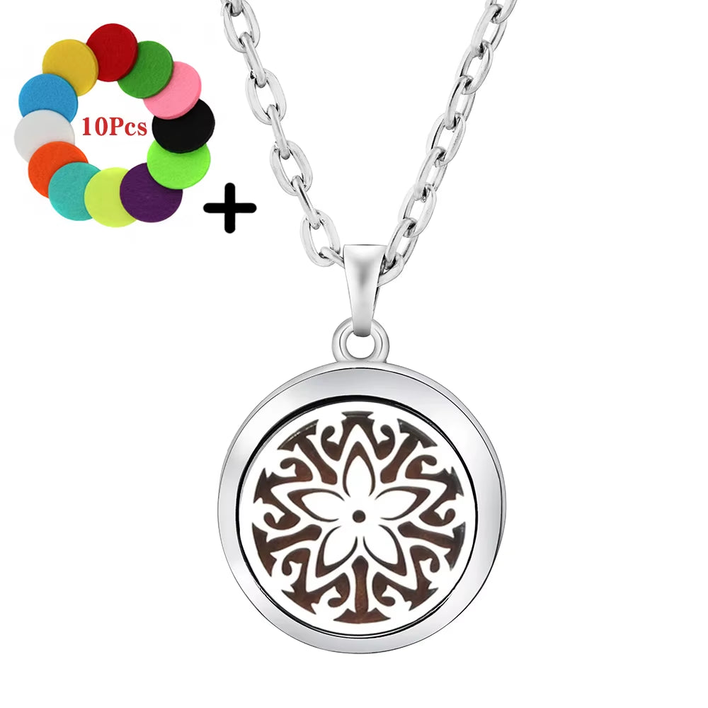 Heart-Shaped Aromatherapy Essential Oil Diffuser Necklace Stainless Steel High Quality Dragonfly Perfume Lockets Pendant Jewelry