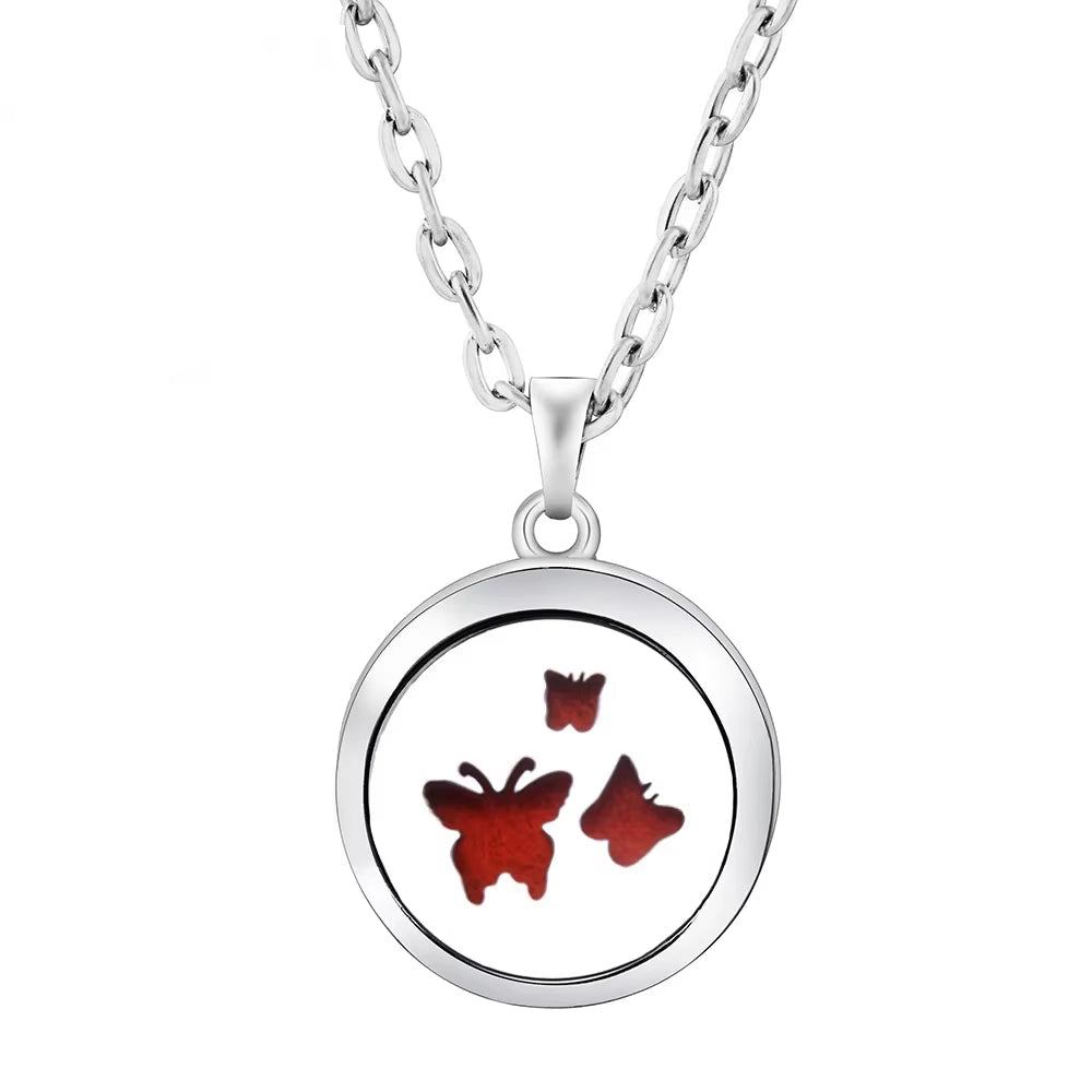 Heart-Shaped Aromatherapy Essential Oil Diffuser Necklace Stainless Steel High Quality Dragonfly Perfume Lockets Pendant Jewelry