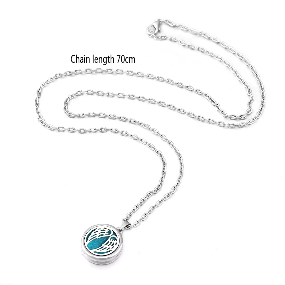 Heart-Shaped Aromatherapy Essential Oil Diffuser Necklace Stainless Steel High Quality Dragonfly Perfume Lockets Pendant Jewelry