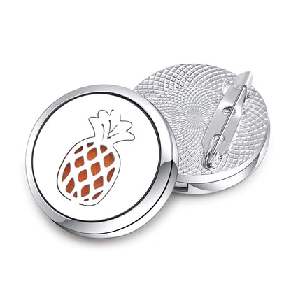 New High Quality Aroma Brooch Metal Badge Stainless Steel Open Perfume Aromatherapy Essential Oil Diffuser Locket Brooch Jewelry