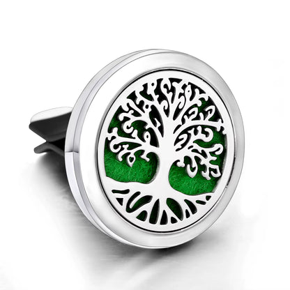 New Tree of Life Car Aromatherapy Diffuser Stainless Steel Air Vent Freshener Car Essential Oil Diffuser Perfume Lockets Jewelry