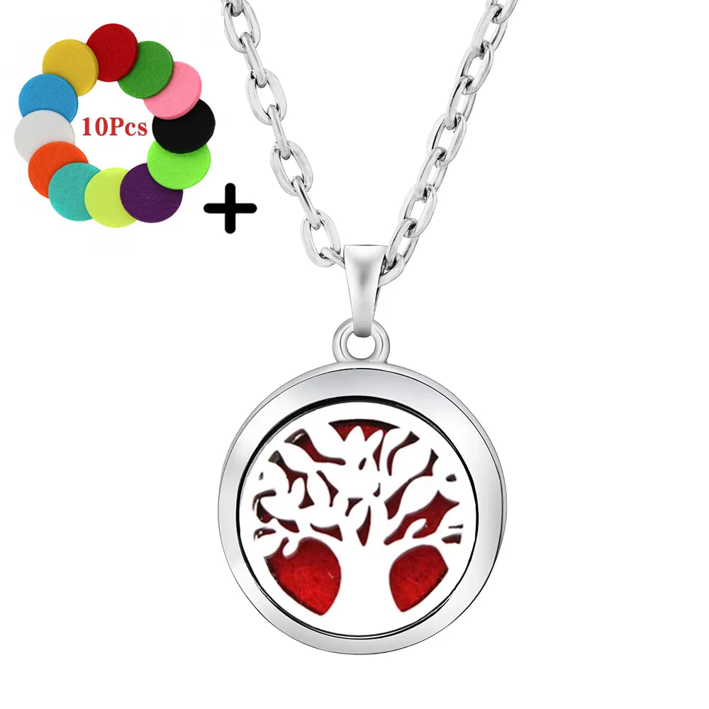 Heart-Shaped Aromatherapy Essential Oil Diffuser Necklace Stainless Steel High Quality Dragonfly Perfume Lockets Pendant Jewelry
