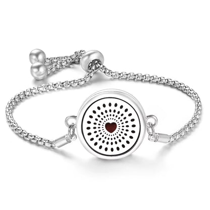 Fashion Tree of Life Aromatherapy Bangle Essential Oil Diffuser Stainless Steel Perfume Locket Bracelet Adjustable Women Jewelry