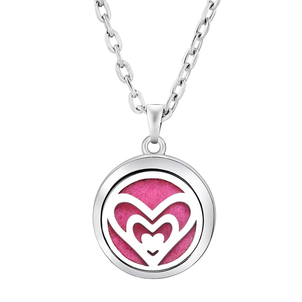 Heart-Shaped Aromatherapy Essential Oil Diffuser Necklace Stainless Steel High Quality Dragonfly Perfume Lockets Pendant Jewelry