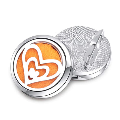 New High Quality Aroma Brooch Metal Badge Stainless Steel Open Perfume Aromatherapy Essential Oil Diffuser Locket Brooch Jewelry