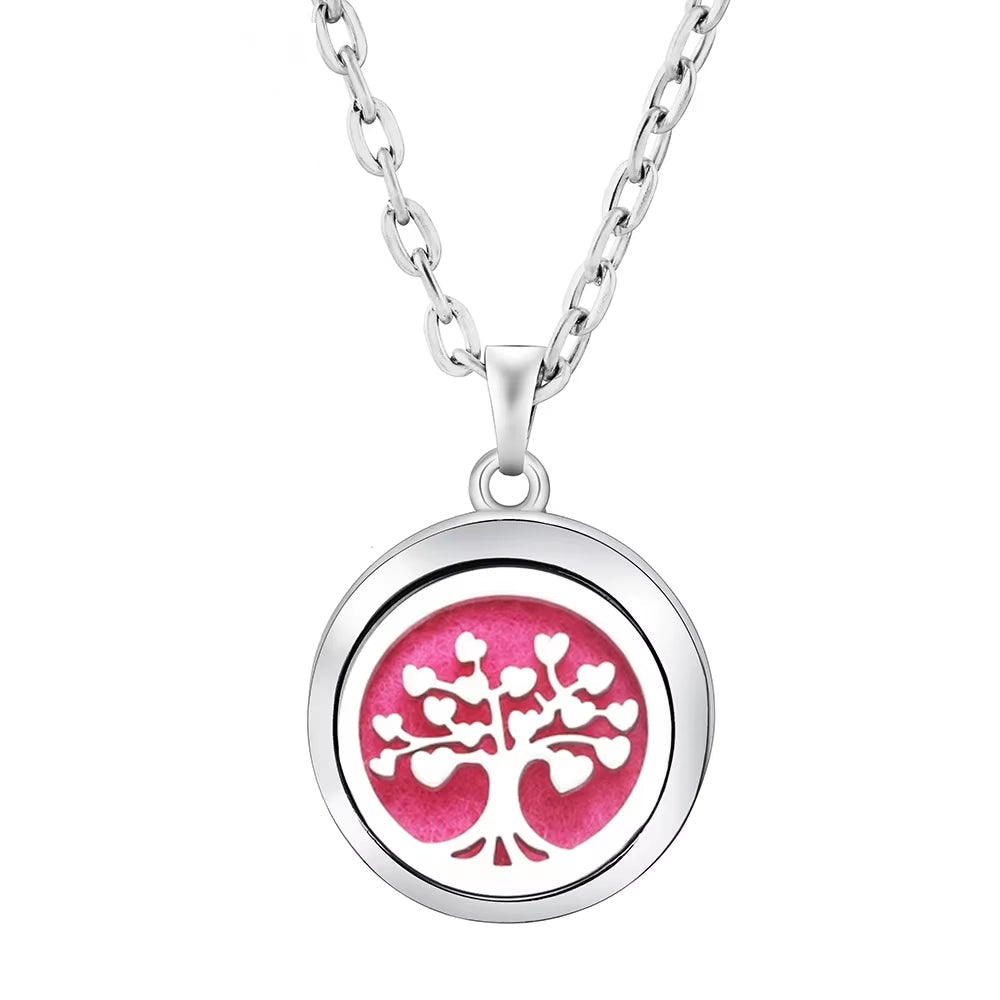 Heart-Shaped Aromatherapy Essential Oil Diffuser Necklace Stainless Steel High Quality Dragonfly Perfume Lockets Pendant Jewelry