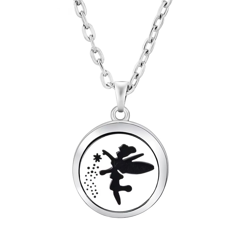 Heart-Shaped Aromatherapy Essential Oil Diffuser Necklace Stainless Steel High Quality Dragonfly Perfume Lockets Pendant Jewelry