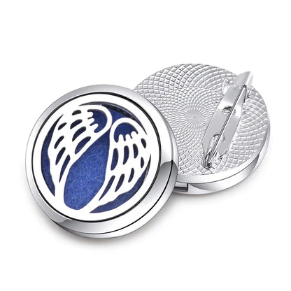 New High Quality Aroma Brooch Metal Badge Stainless Steel Open Perfume Aromatherapy Essential Oil Diffuser Locket Brooch Jewelry