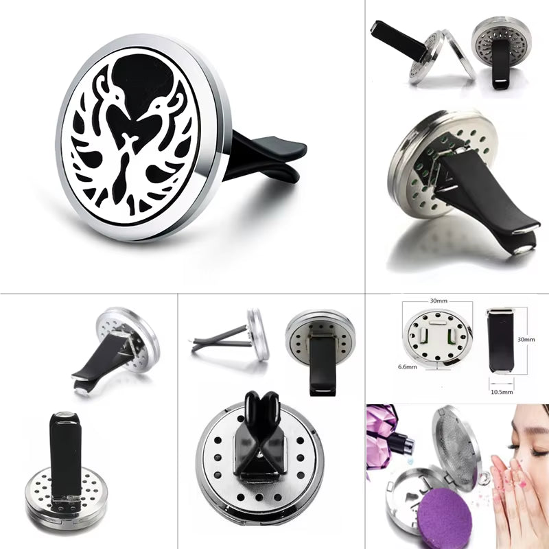 New Tree of Life Car Aromatherapy Diffuser Stainless Steel Air Vent Freshener Car Essential Oil Diffuser Perfume Lockets Jewelry